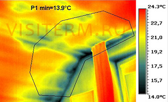 Термограмма дефектов утепления кровли