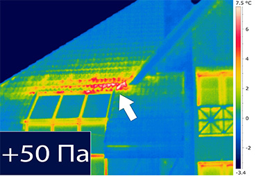 Термограмма поверхности утепленной кровли
