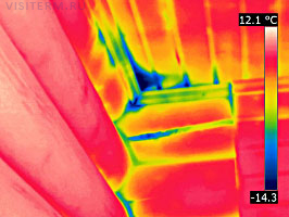 Утепление дома из оцилиндрованного бревна. Термограмма 4.