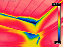 Утепление деревянных стен. Термограмма.