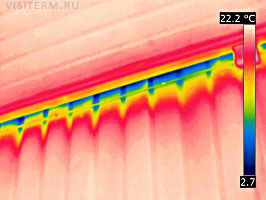 Теплопотери деревянного дома. Термограмма.