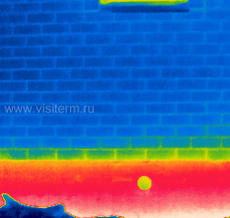 Термограмма стены каркасного дома